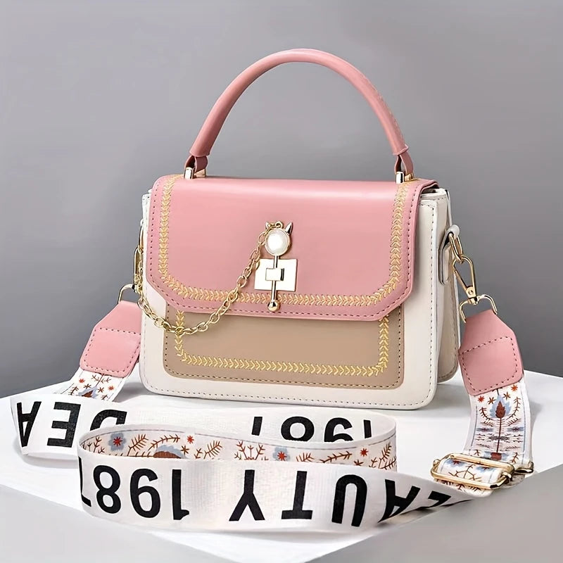Cora Women's Crossbody Bag | Premium PU Leather, Color Block Design 4