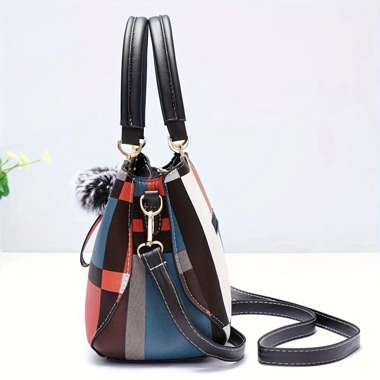 Cora Women's Shoulder Bag | Premium PU Leather, Color Block Design 5