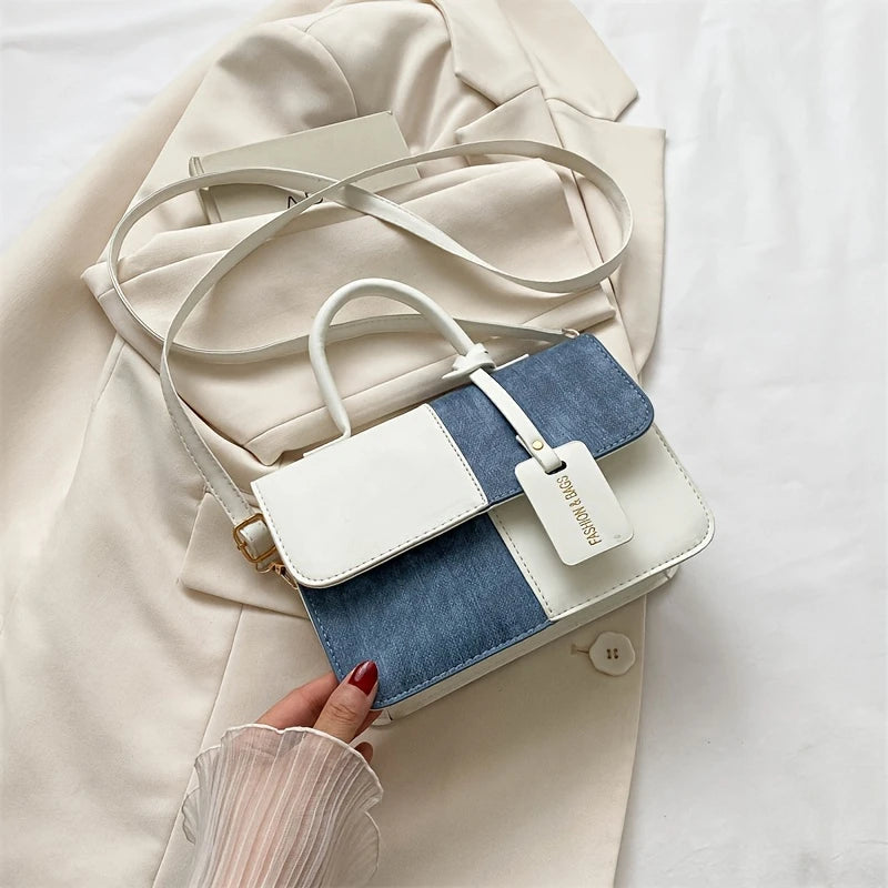 Denny Women's Crossbody Bag | Premium PU Leather with Denim Panel 0