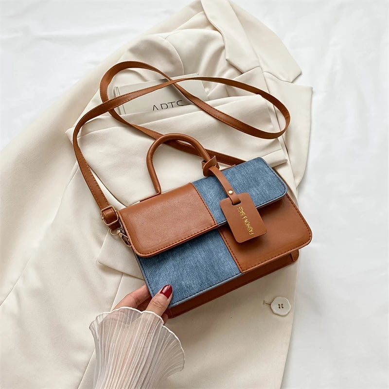 Denny Women's Crossbody Bag | Premium PU Leather with Denim Panel 1