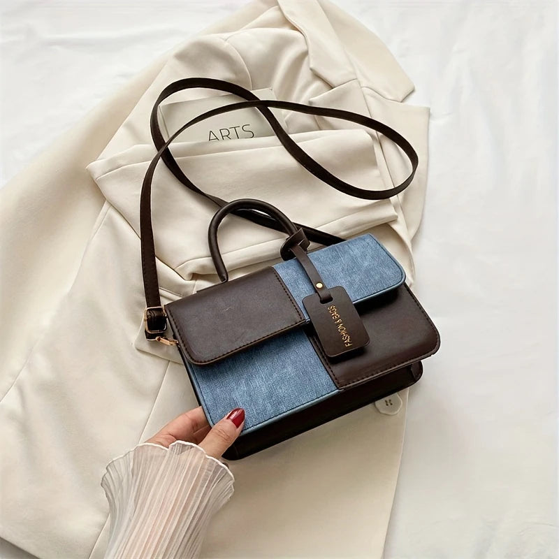 Denny Women's Crossbody Bag | Premium PU Leather with Denim Panel 2