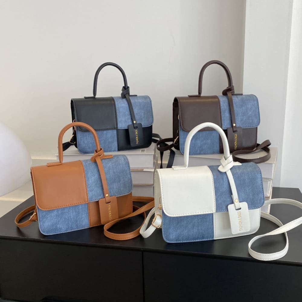 Denny Women's Crossbody Bag | Premium PU Leather with Denim Panel 8