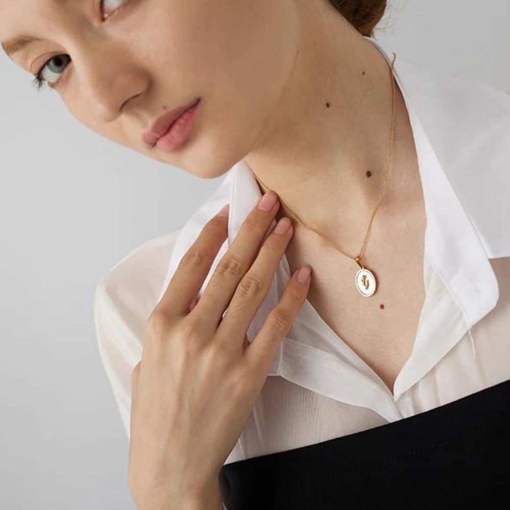 Woman’s gold plated necklace. Father and Daughter Jewelry.