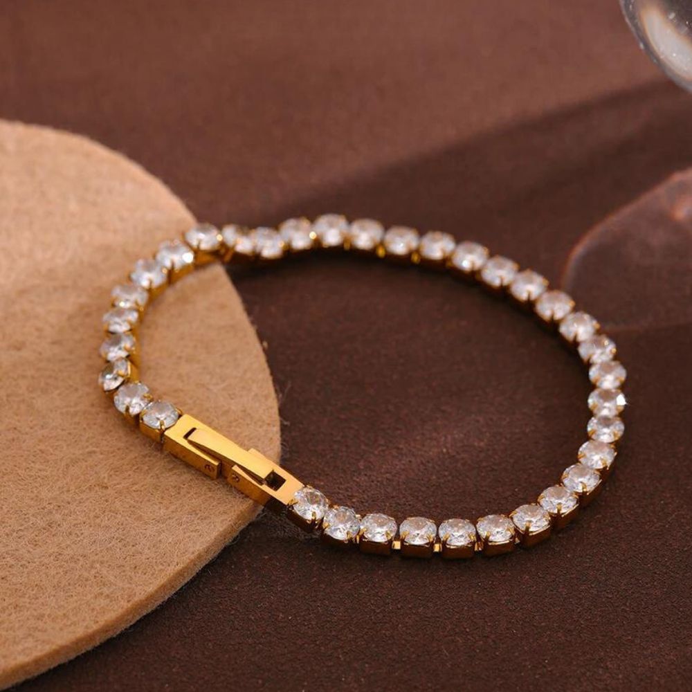 Woman’s gold plated bracelet. Father and Daughter Jewelry.