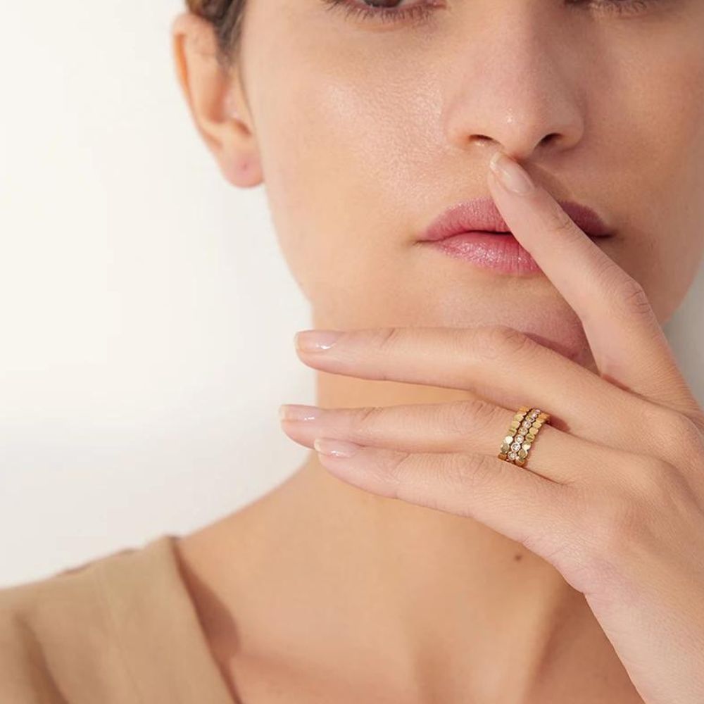 Woman’s gold plated ring. Father and Daughter Jewelry.