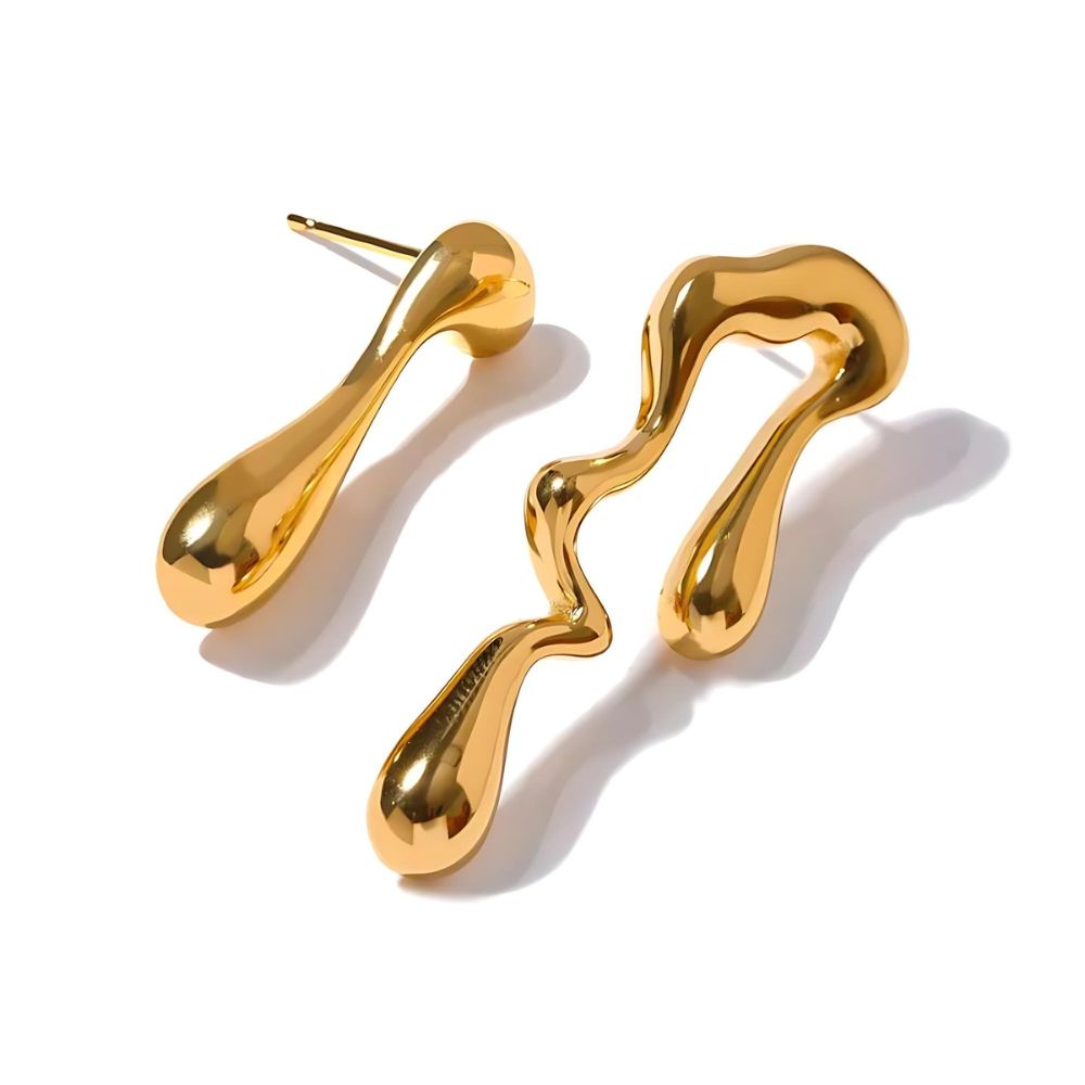 Woman’s gold plated earrings. Father and Daughter Jewelry.