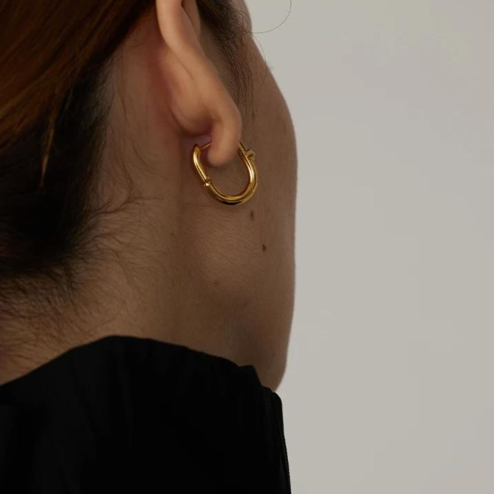 Woman’s gold plated earrings. Father and Daughter Jewelry.