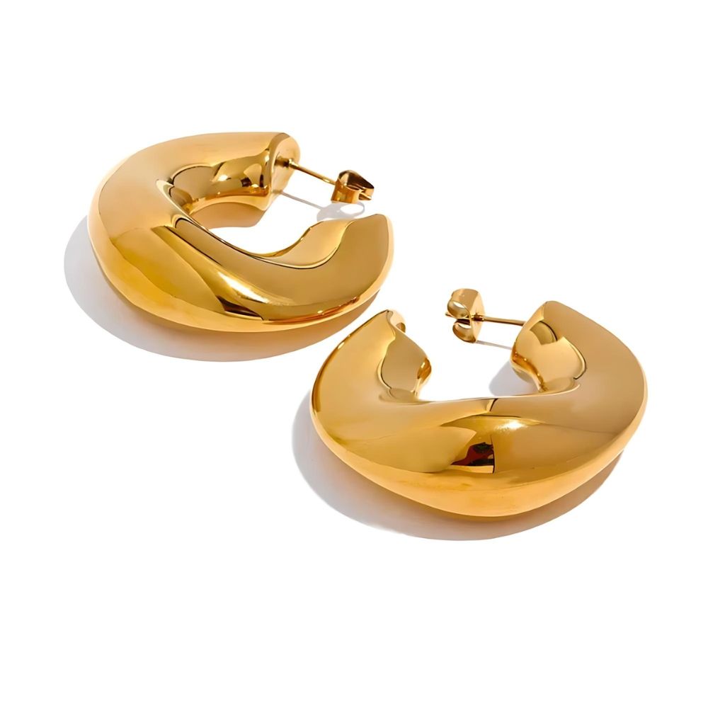 Woman’s gold plated earrings. Father and Daughter Jewelry.