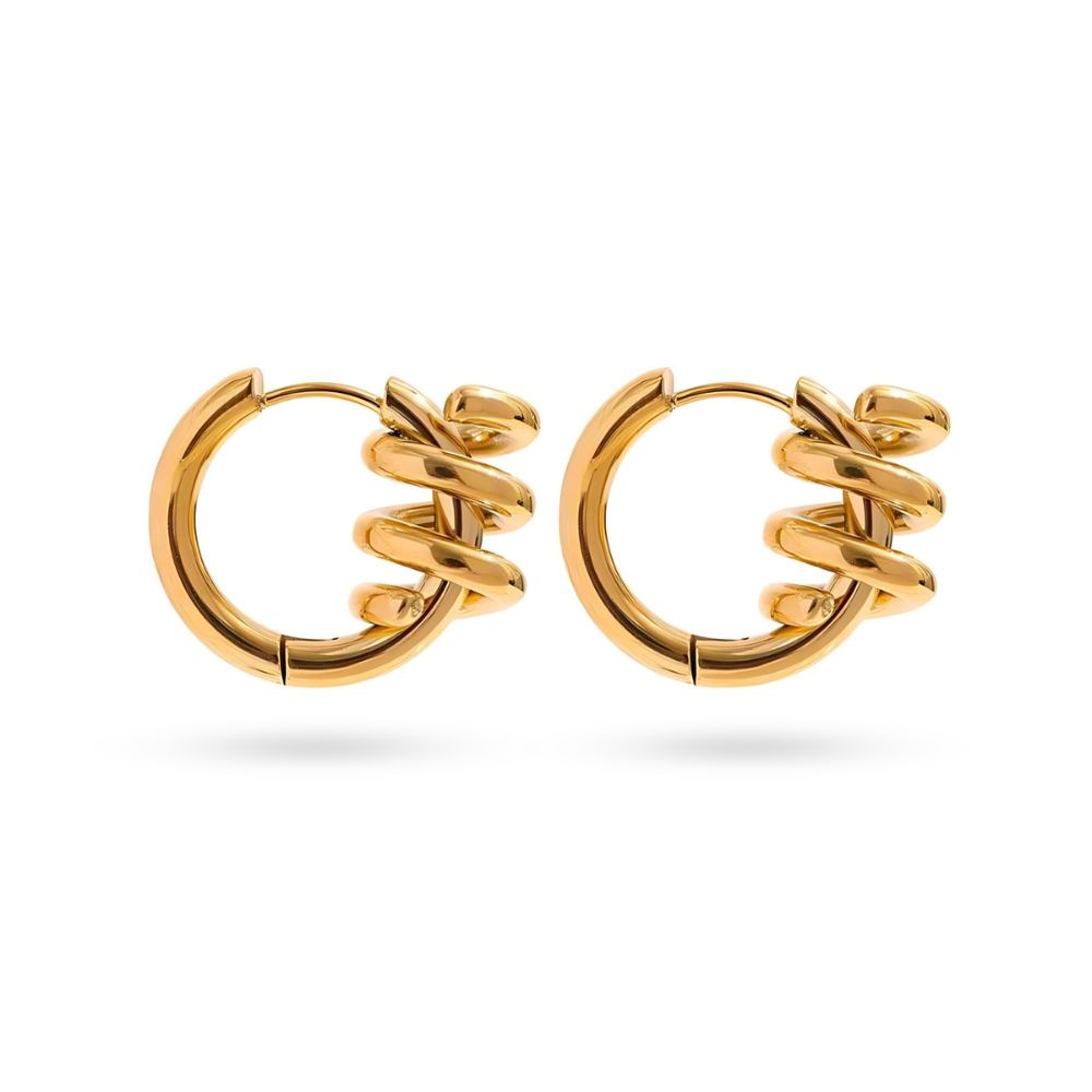 Woman’s gold plated earrings. Father and Daughter Jewelry.