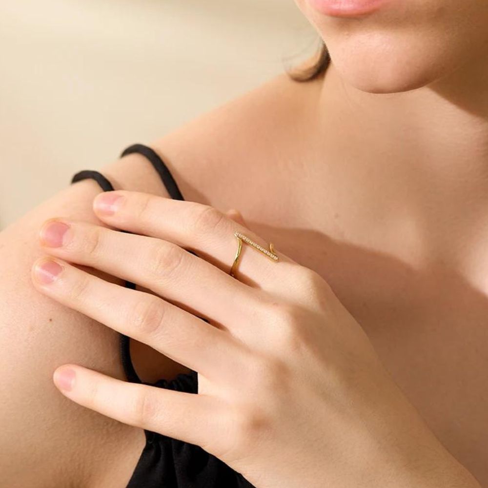 Woman’s gold plated ring. Father and Daughter Jewelry.