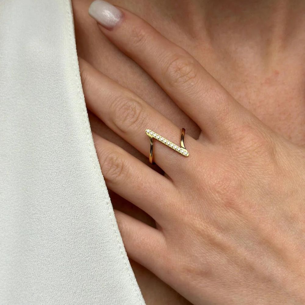 Woman’s gold plated ring. Father and Daughter Jewelry.