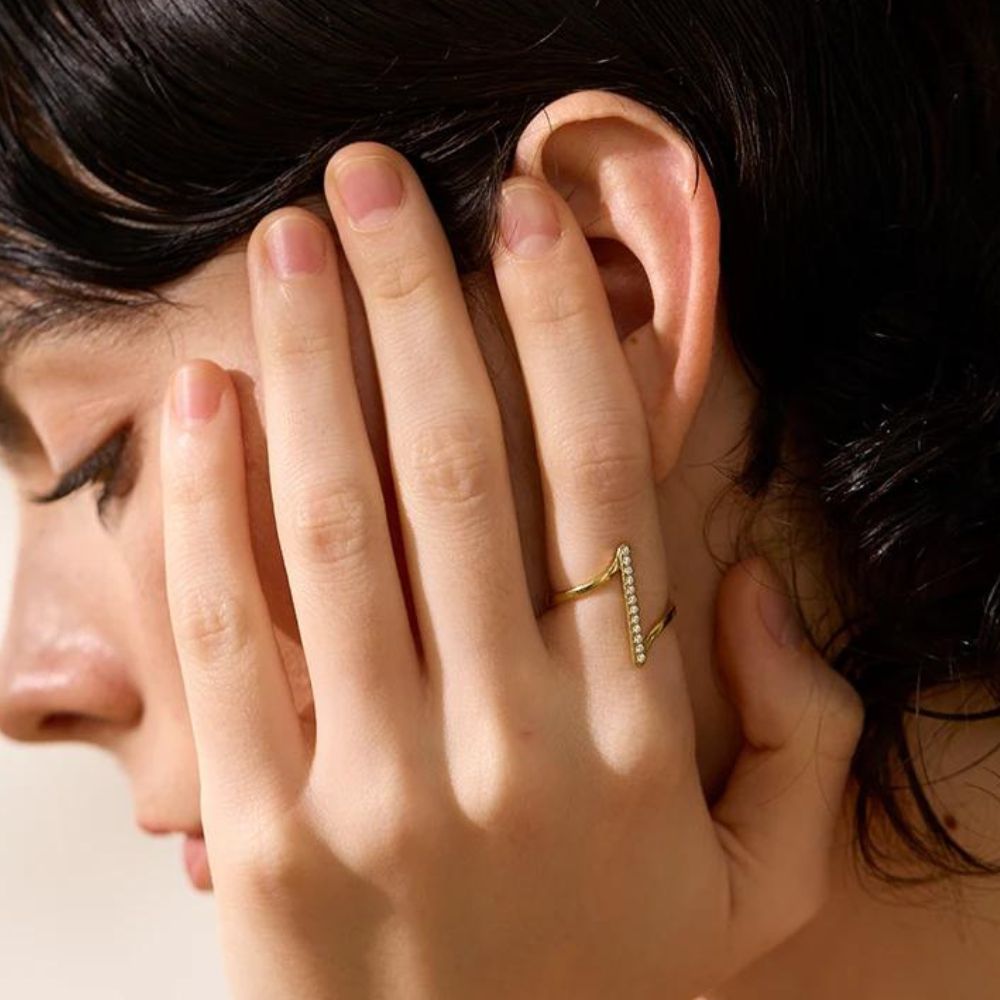 Woman’s gold plated ring. Father and Daughter Jewelry.