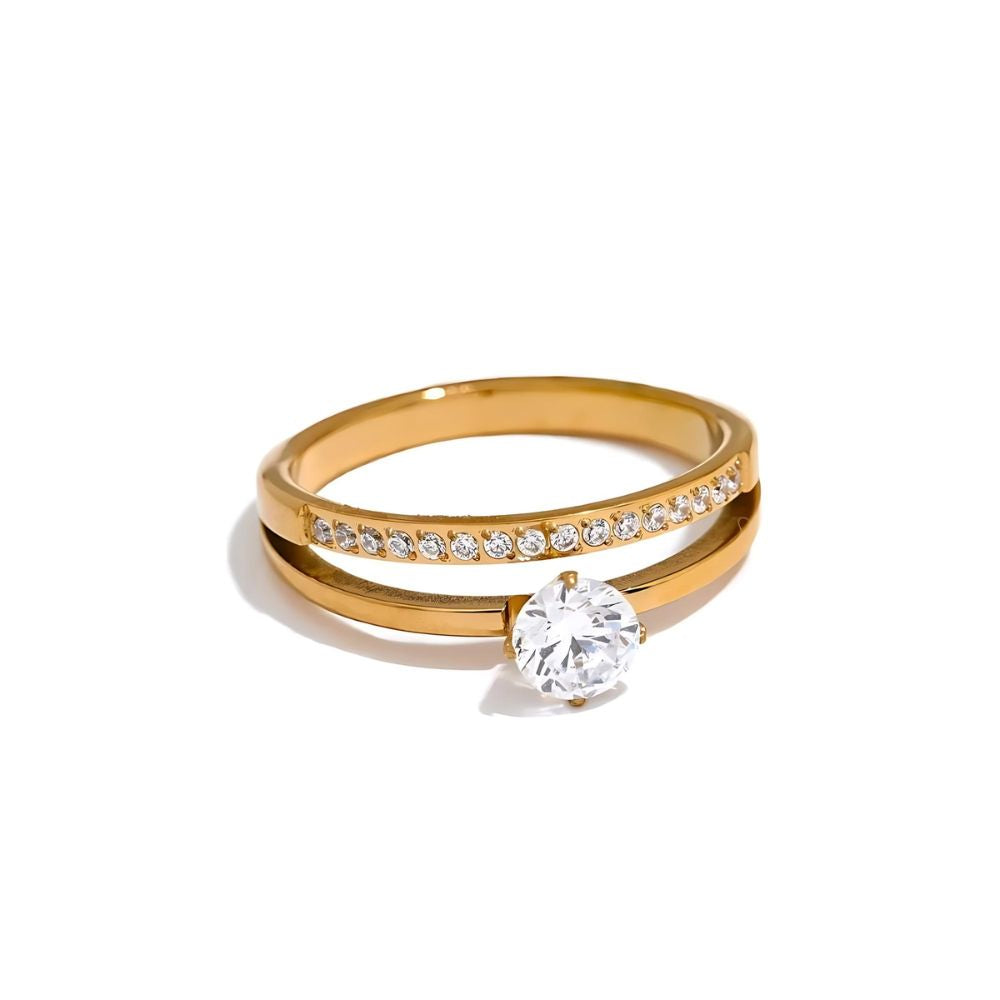 Woman’s gold plated ring. Father and Daughter Jewelry.