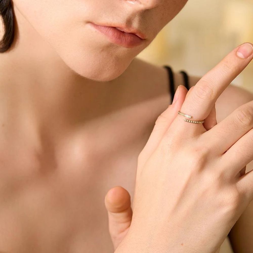 Woman’s gold plated ring. Father and Daughter Jewelry.