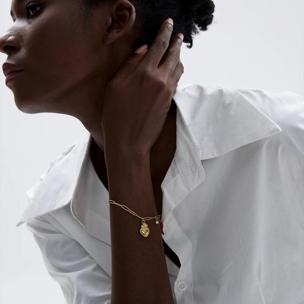 Woman’s gold plated bracelet. Father and Daughter Jewelry.