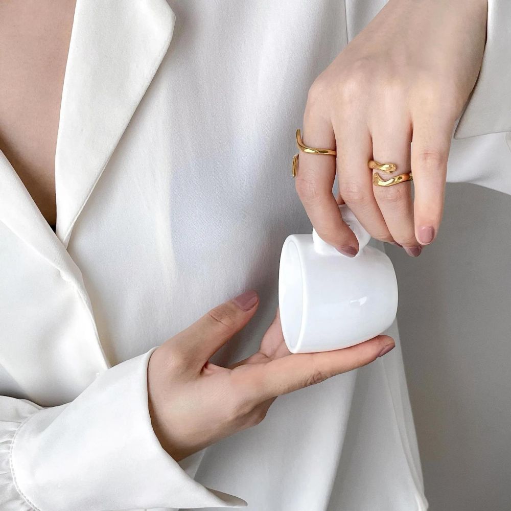 Woman’s gold plated ring. Father and Daughter Jewelry.