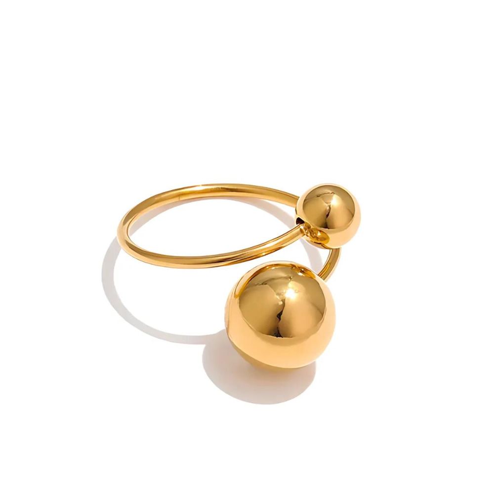 Twin Sphere Elegance Ring