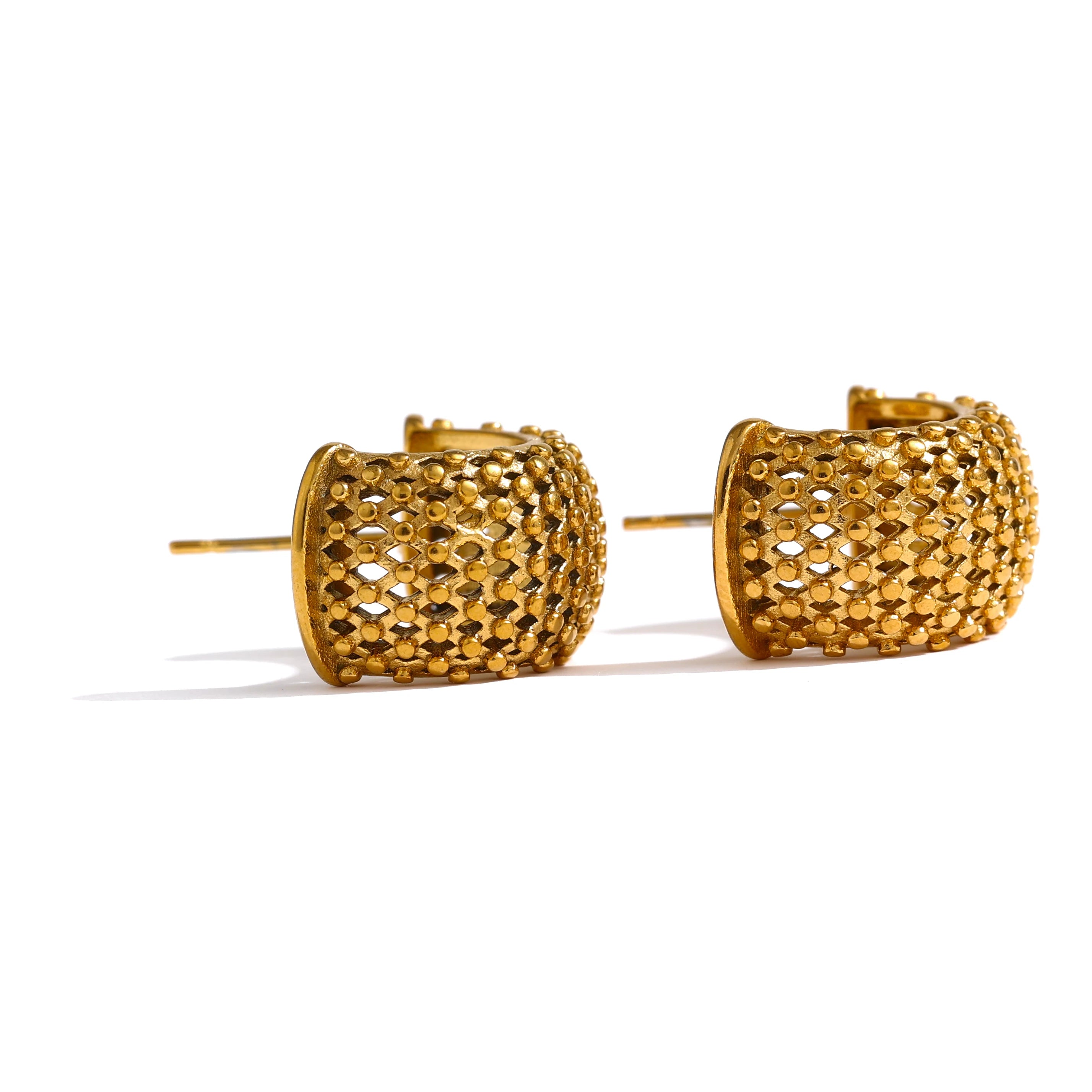 Woman’s gold plated earrings. Father and Daughter Jewelry.