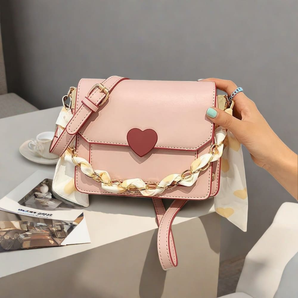 Hela Women's Crossbody Bag | Premium PU Leather, Heart Accent 0