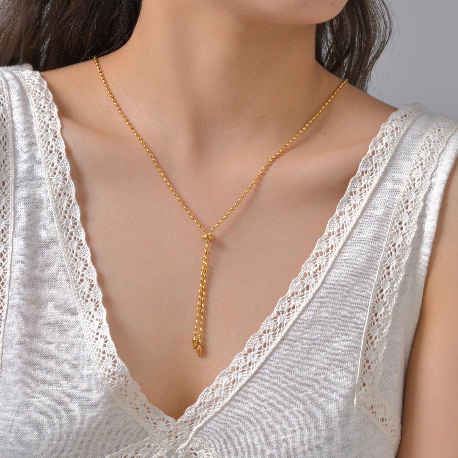 Adjustable Bead Chain Necklace