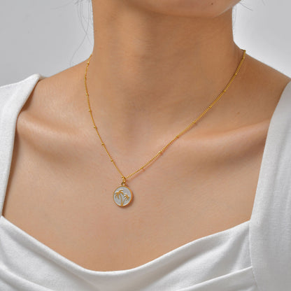 Gold Palm Tree Pendant Necklace