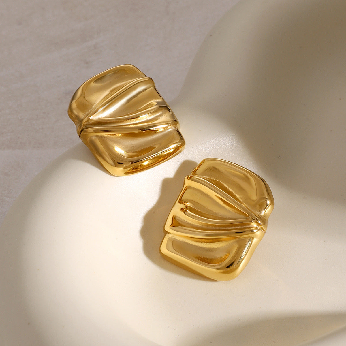 Folded Metal Earrings