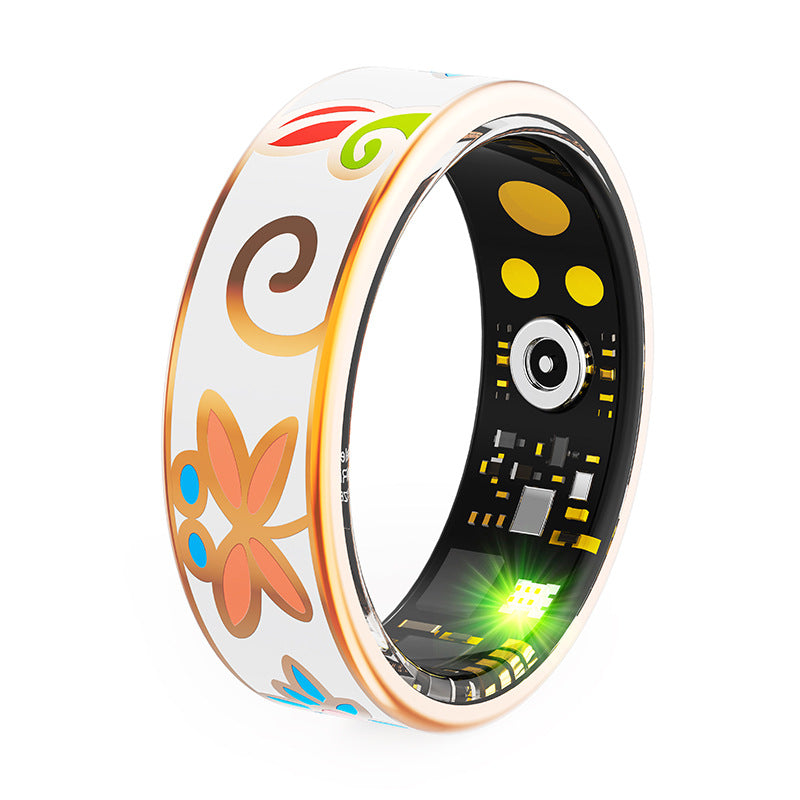 Floral Enamel Smart Ring