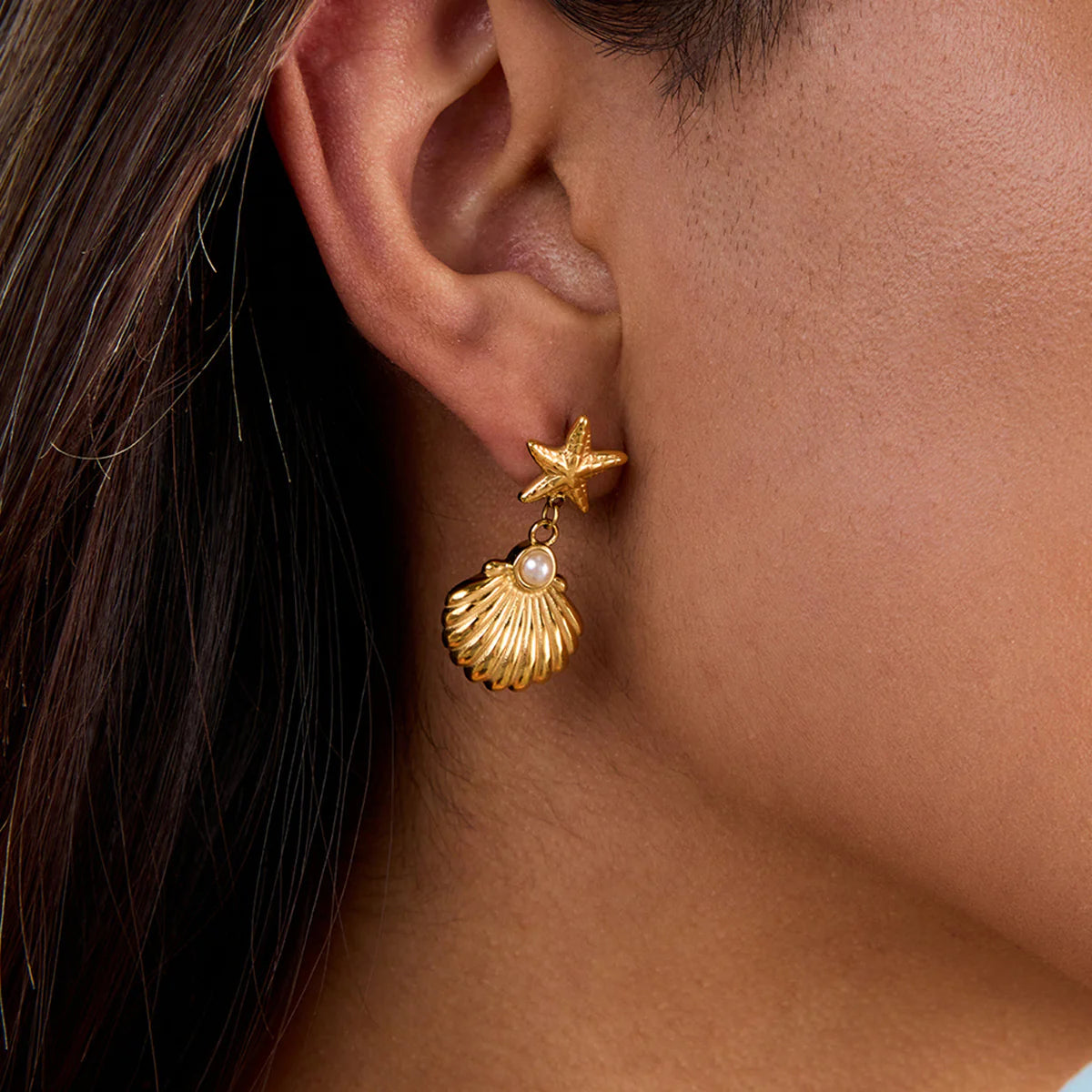 Starfish Shell Earrings