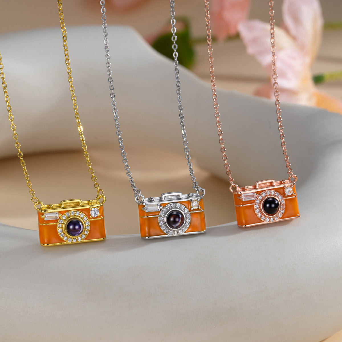Vintage Camera Projection Necklace