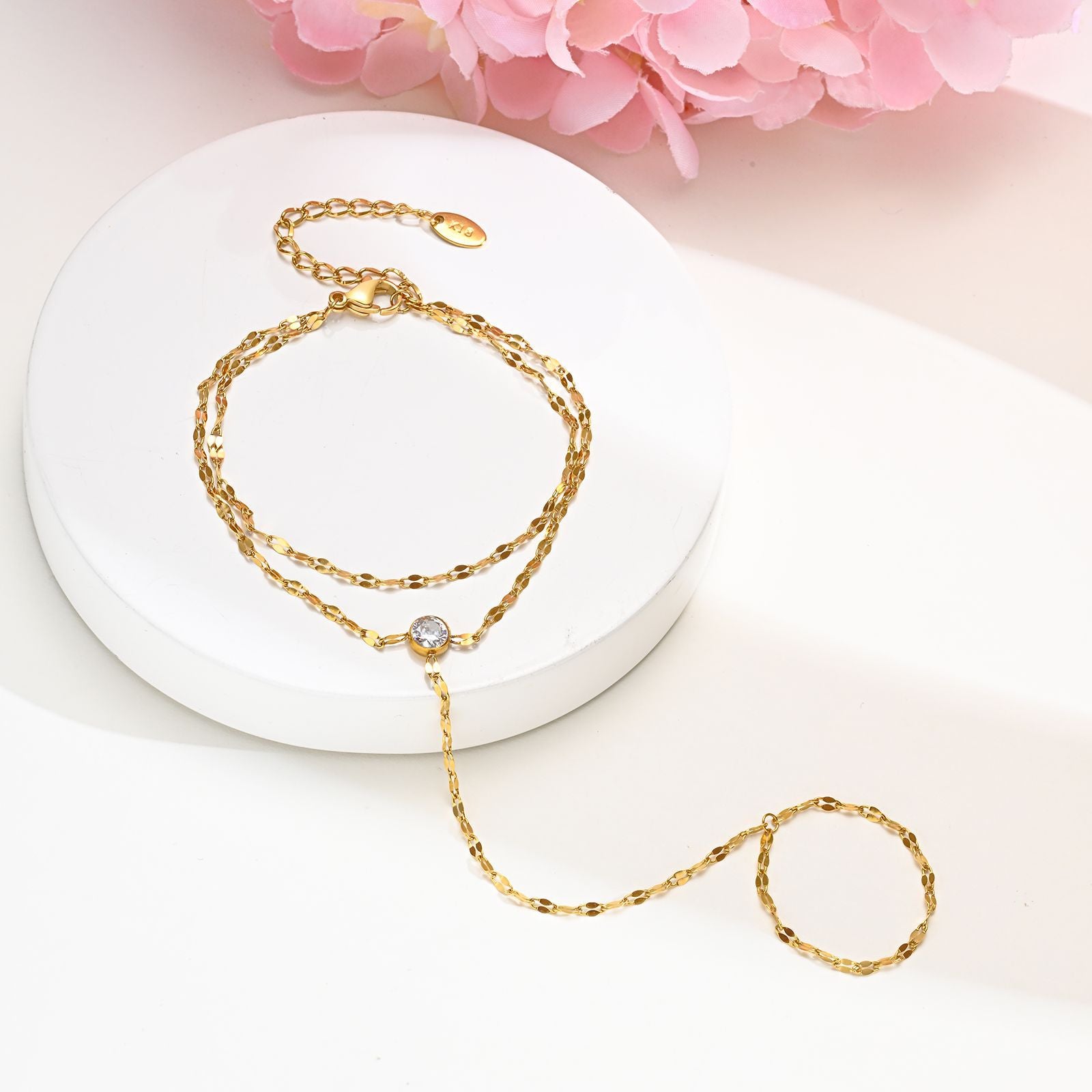 Gold Chain Hand Bracelet