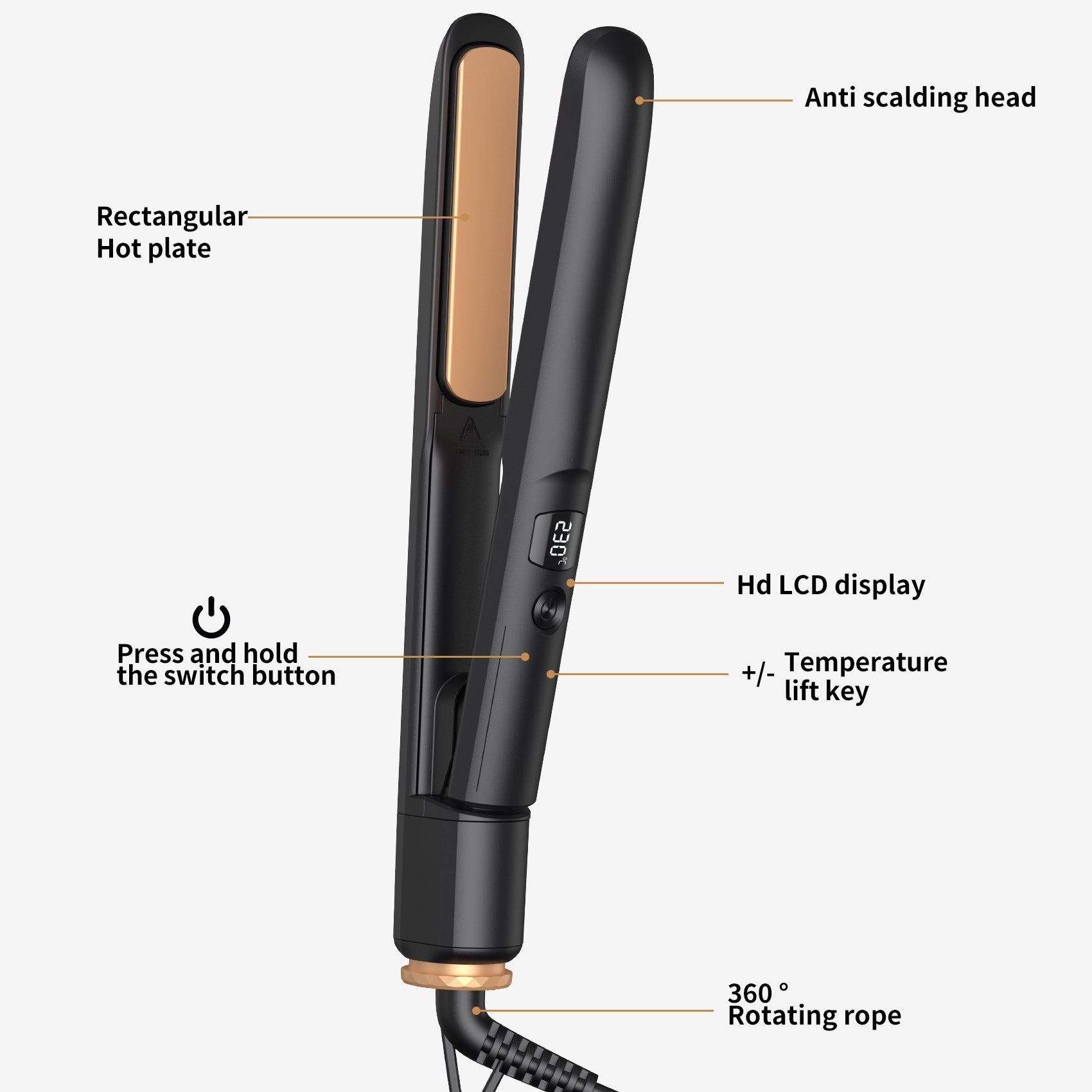 2-in-1 Ceramic Hair Straightener & Curler