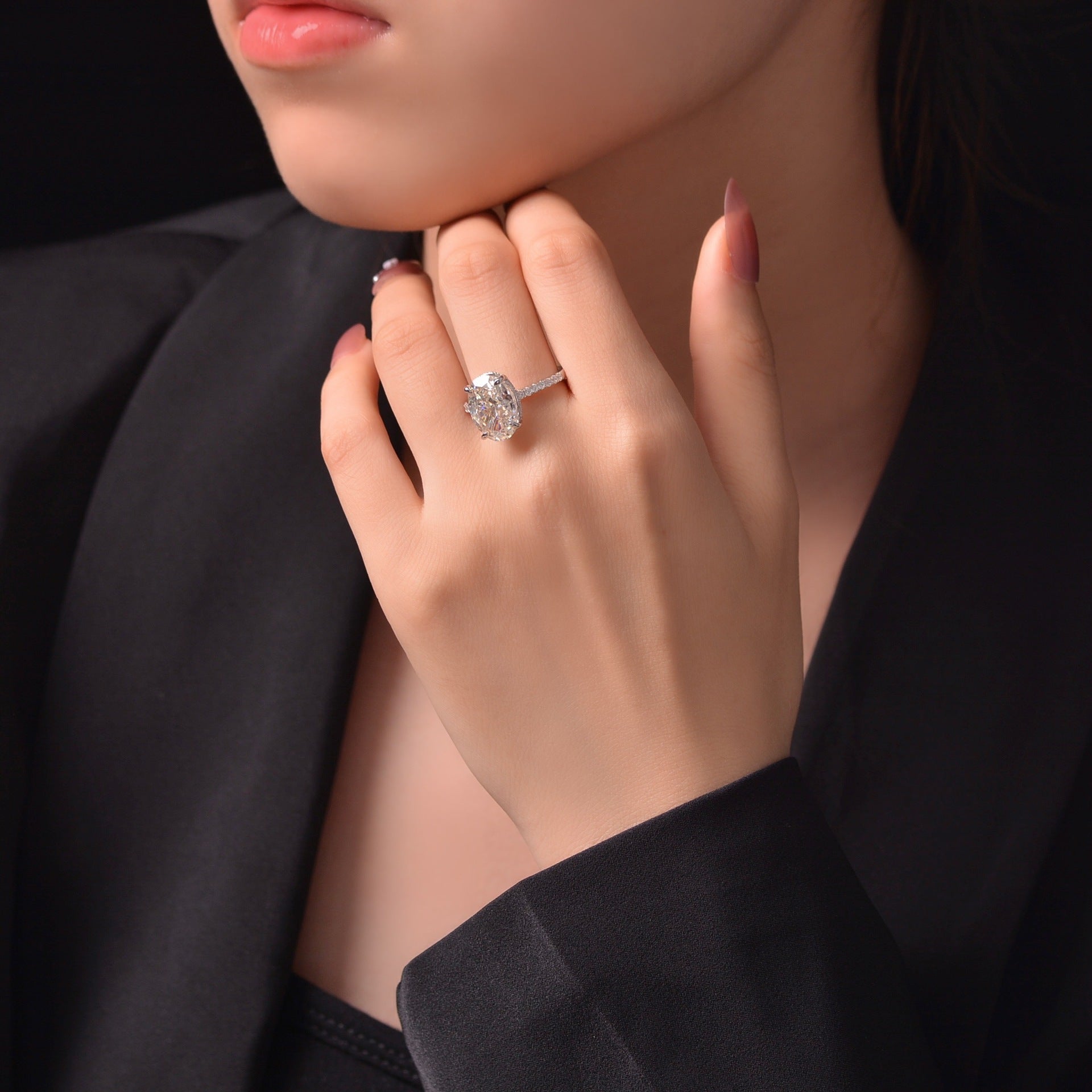 Moonfire Oval Silver Ring