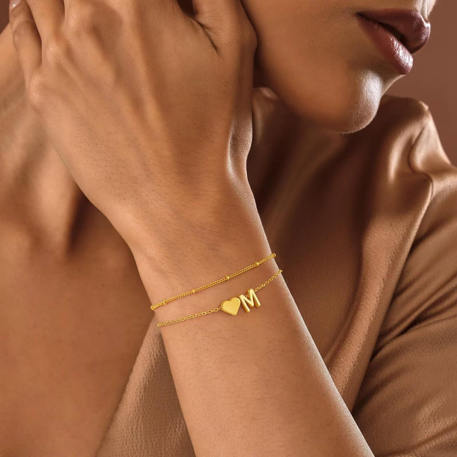 Heart Initial Bracelet