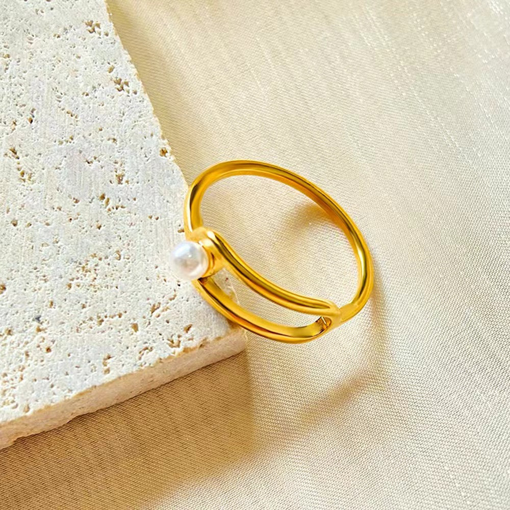 Open Band Pearl Ring