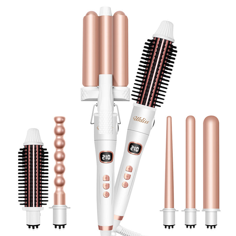 6-in-1 Ceramic Hair Curling Wand Set