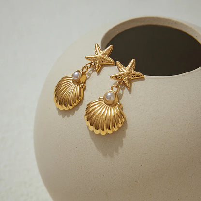 Starfish Shell Earrings