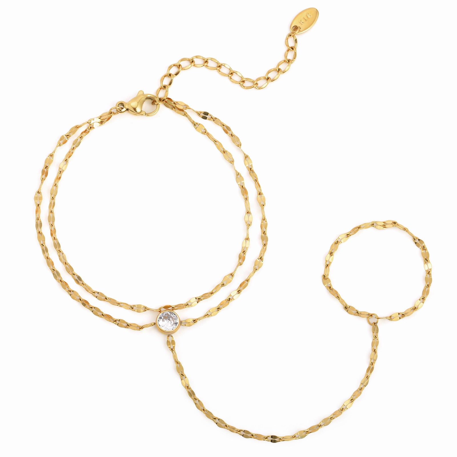 Gold Chain Hand Bracelet