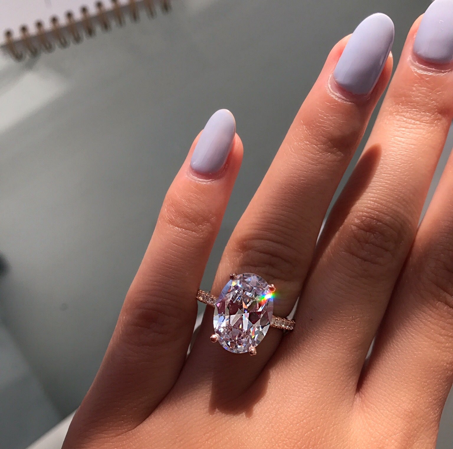 Moonfire Oval Silver Ring
