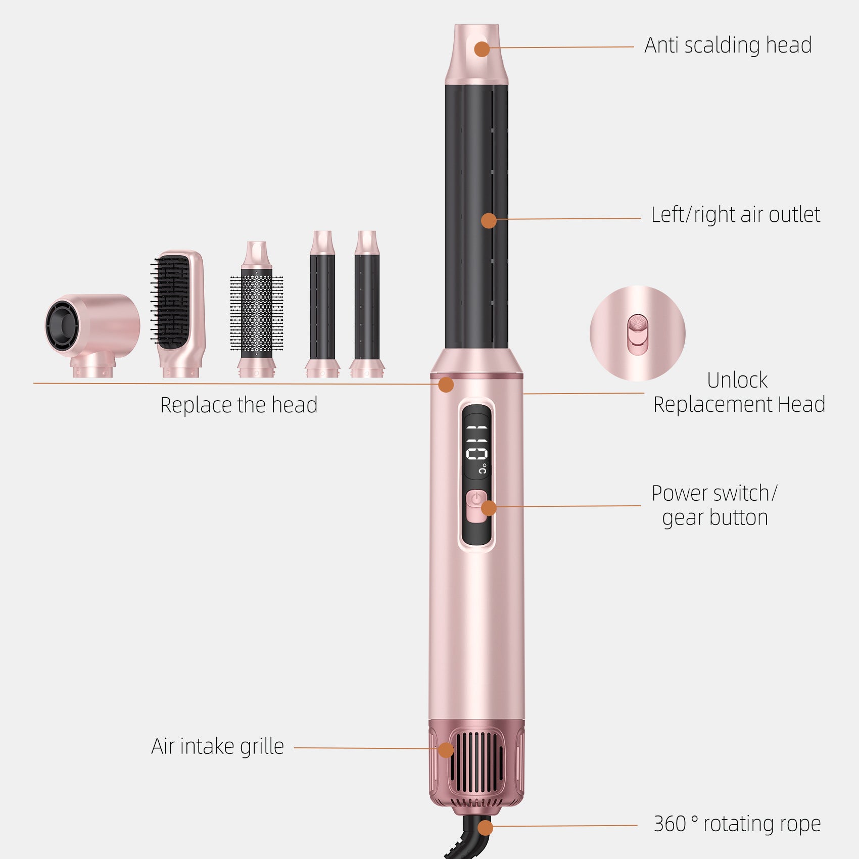 5-in-1 Hot Air Comb & Hair Styler