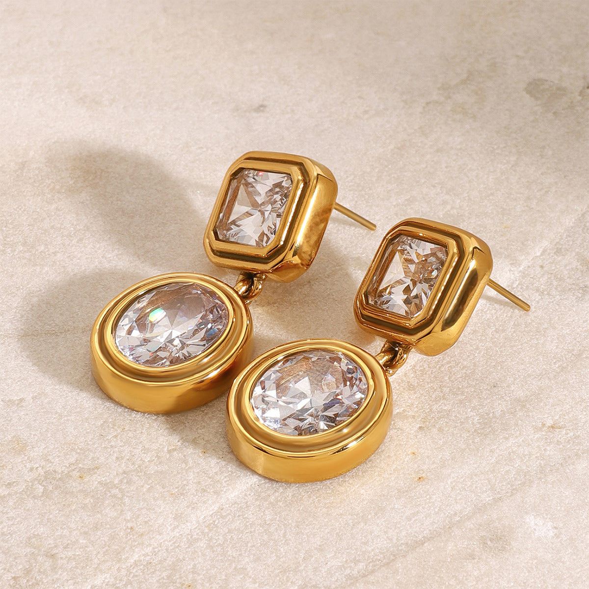 Emerald-Cut Drop Earrings
