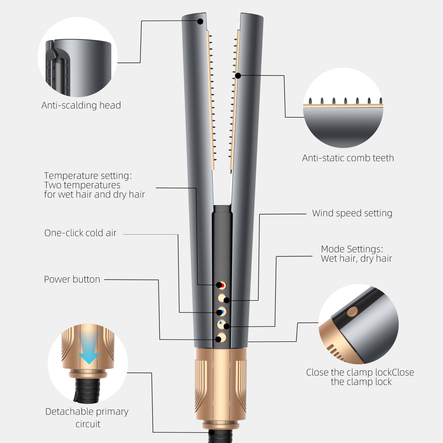 2-in-1 Hair Dryer Straightener