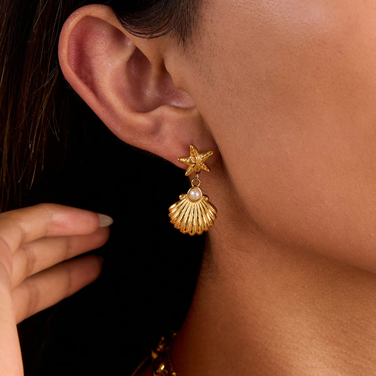 Starfish Shell Earrings