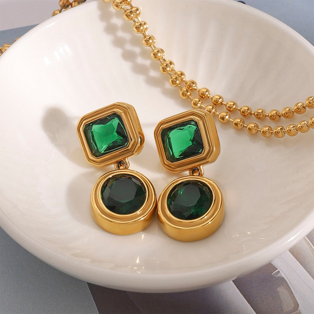 Emerald-Cut Drop Earrings