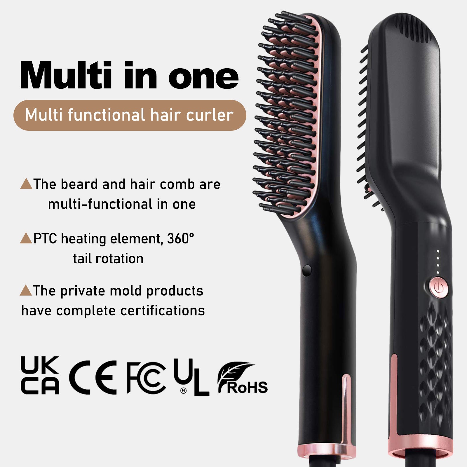 3-in-1 Hair Straightener Brush