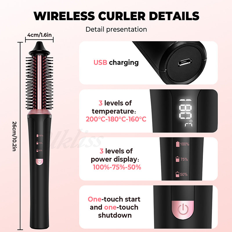 Wireless Hair Curler Brush