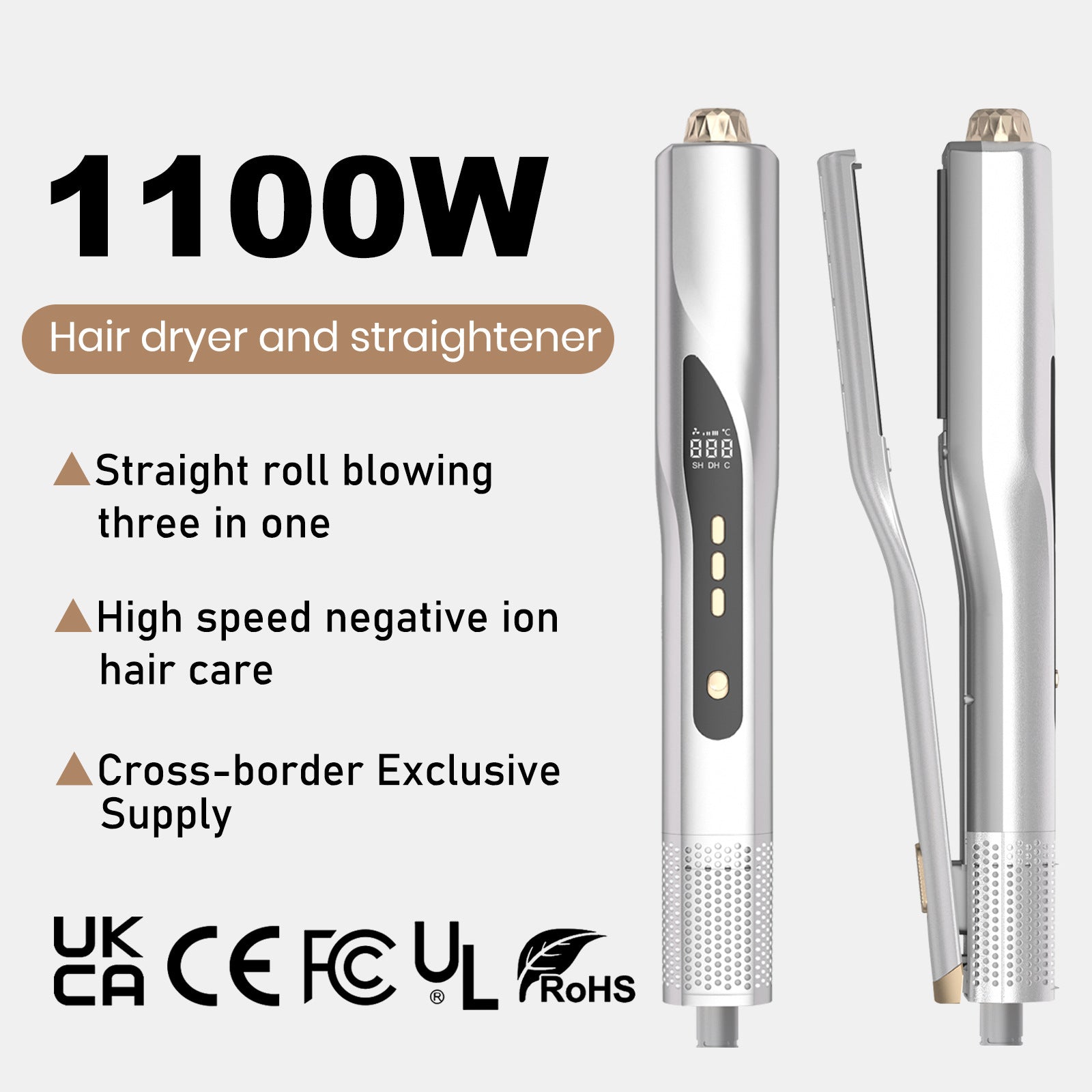 3-in-1 Hair Dryer Straightener