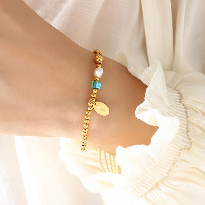 Good Luck Pearl Bead Bracelet