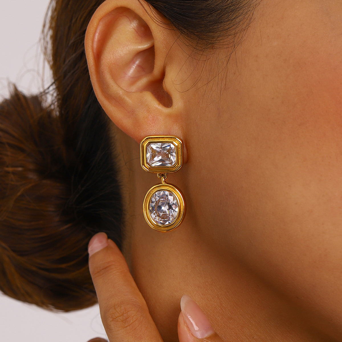 Emerald-Cut Drop Earrings