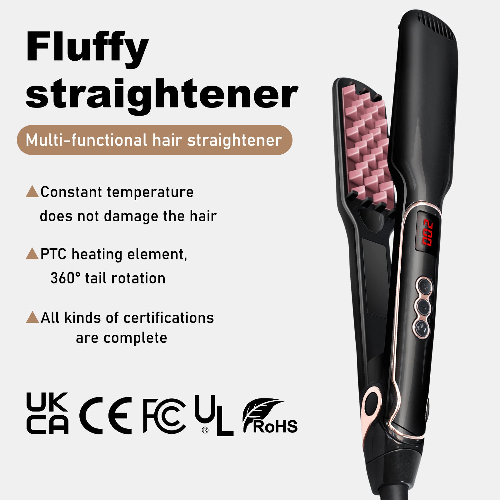 Fluffy Ceramic Hair Straightener