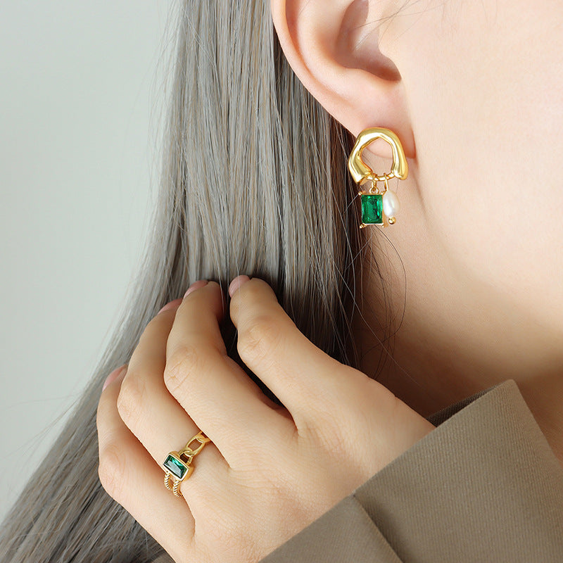 Emerald Drop Harmony Earrings
